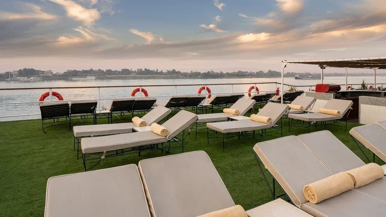 Sun deck of the JAZ Bahareya Nile Cruise Nile cruise